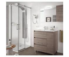 Badezimmer Badmöbel auf dem boden 85 cm aus Eiche eternity Holz mit Porzellan Waschtisch | Standard