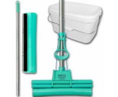 Abacus - Wischmopp, Wischmop, Mop, Mopp, Wischer, 4-Rollen Doppelwringsystem im praktischen Set mit
