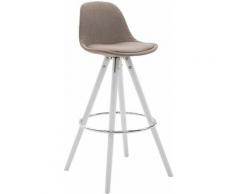 Larico Design Möbel - Barhocker Franklin Stoff Rund-taupe-Weiß