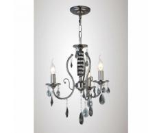 09-diyas - Deckenleuchte Luna 3 Bulbs schwarz Chrom / Kristall