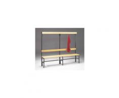 Sypro Garderobenbank mit Hakenleisten - einseitig, 4 Haken 1500 mm - ohne