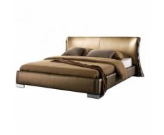 Beliani - Lederbett gold Lattenrost 140 x 200 cm PARIS
