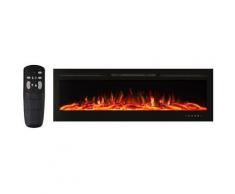 Heidenfeld Elektrokamin HF-WK200 weiß/schwarz elektrischer Kamin Deko Wandkamin (Schwarz 165 x 55