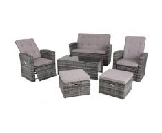 Rattan Lounge Bari - Rattan-Lounge, Lounge-Set, Lounge-Gruppe - grau