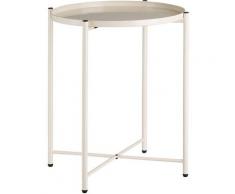 Tectake - Beistelltisch Chester - Beistelltisch rund, Tabletttisch, Wohnzimmertisch - creme