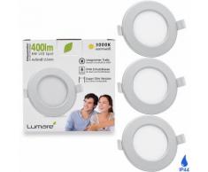3er Set Lumare LED Einbaustrahler 6W 230V IP44 Ultra flach Wohnzimmer, Badezimmer Einbauleuchten