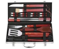 Grafner Grillkoffer 18Tlg Grillbesteck BBQ Alukoffer Grillbesteckset Grillzange - Gizcam