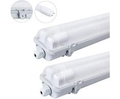 Hengmei - led Feuchtraumleuchte 120cm Wannenleuchte 18W led T8 Röhre Neutralweiß Deckenleuchte