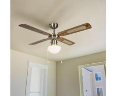 Qazqa - Industrieller Deckenventilator mit Lampe 100 cm Holz - Wind