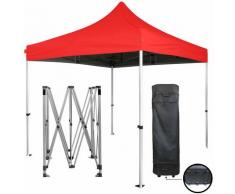 rotes Faltpavillon 3x3m 40mm Stahlrohr Plane 300g / m² 100% wasserdichte PVC-BESCHICHTUNG