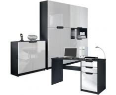 Vladon - Büromöbel Logan, Arbeitszimmer Komplett-Set mit Schreibtisch, Kommode und 2 Schränken,