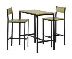 Sobuy - OGT03-N Bartisch Set 3-teilig Esstisch Bistrotisch Balkonmöbel