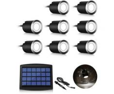 Packung mit 8 Mini-LED-Scheinwerfern Einbauleuchten mit Solar-LED, 3-W-Einbauleuchte für den