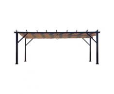 Paragon Outdoor Almuiminium Pergola "Modena" Pavillon mit ausziehbarem Sonnensegel espresso 576 x