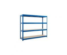 Certeo - Stabiles Lagerregal | Tragkraft bis zu 500 Kg pro Fachboden | HxBxT 1770 x 2000 - Blau