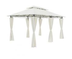 Pavillon Gartenzelt Gartenpavillon Topas 3x4m Seitenteile Metall Wasserabweisend creme