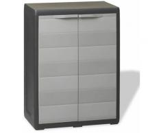 Gartenschrank mit 1 Regal Schwarz und Grau 27994 - Topdeal