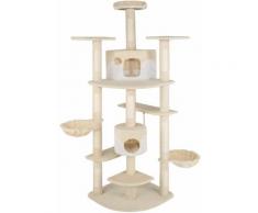 Tectake - Kratzbaum Nelly 204cm - Katzenbaum, Katzenkratzbaum, Katzenhaus - beige/weiß - beige/weiß