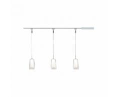 Paulmann URail Set Arido, 3 x 5 W,GU10, Satin, 230V Schienensystem, 1m Schiene, 3 Spots