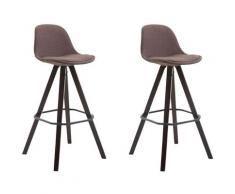 2er Set Barhocker Franklin Stoff Square-braun-Cappuccino