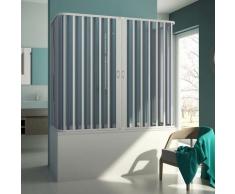 3-seitige Badewannenaufsatz Duschkabine in PVC 70x140x70 CM H150 mod. Muse