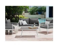 Gartenmöbel Set für 4 Personen grau LATINA