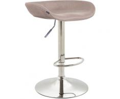 Barhocker Anaheim Stoff-taupe-Metall in Chromoptik