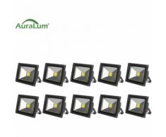 10×30W LED Außenstrahler Fluter Flutlichtstrahler, 6000K Kaltweiß 2700 Lumen 230V IP65 Wasserdicht,