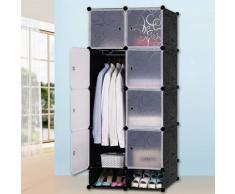 DIY Kleiderschrank Kleiderschrank| Steckregal 167x76x37cm Kunststoff Kleiderschrank