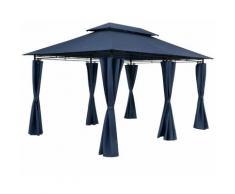 Pavillon Gartenzelt Gartenpavillon Topas 3x4m Seitenteile Metall Wasserabweisend blau
