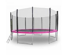 Gartentrampolin Trampolin 490cm Modell 2019 Randabdeckung Pink