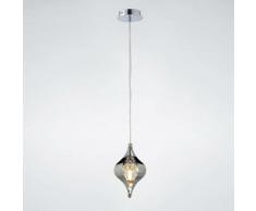 Amano Pendelleuchte 1 Glühlampe aus poliertem Chrom / Kristall