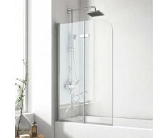 Emke - 120x140cm Duschtrennwand für Badewanne Faltwand Duschabtrennung Badewannenaufsatz NANO