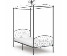 Hommoo Himmelbett-Gestell Grau Metall 90 x 200 cm VD36309