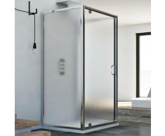 Sintesi Trio 1 Tür 3-seitige Duschkabine 80x90x80 ÖF. 90 CM H185 Strukturglas
