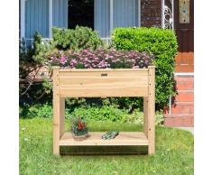 Costway - Hochbeet Pflanzkübel Pflanzkasten Blumenkübel Kraeuterbeet Pflanztrog aus Holz,