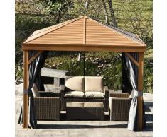 Outsunny® Pavillon Partyzelt Festzelt Gartenlaube mit Seitenwände Stahldach Aluminium Grau