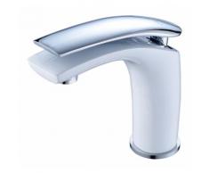 Weiß Chrom Badarmatur Waschtischarmatur Hochdruck Wasserhahn Bad Armatur Waschbecken Mischbatterie