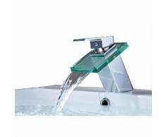 Wasserhahn Waschtischarmatur Wasserfall Einhandmischer für Bad Badezimmer Waschbecken Armatur mit