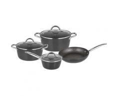 7 tlg Edelstahl Kochgeschirr Induktion 18/10 Edelstahl Kochtopf Topf Set Deckel Pfanne Gastronomie
