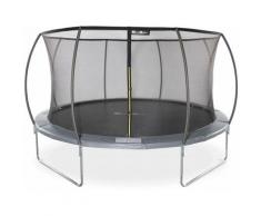 Trampolin Rund Ø 430cm Farbe Grau -VENUS Inner XXL- Gartentrampolin mit Innenschutznetz, Super