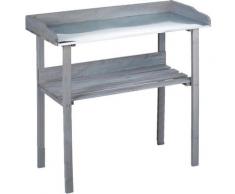 Pflanztisch mit Zinkplatte und Holzablage tisch - Anthrazit - 78 x 38 x 86 cm - Garten