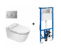 Solinus KEB7080WTR Japanisches Wand-Dusch-WC, WC-Komplettanlage mit UnterputzspŸlkasten +chrom