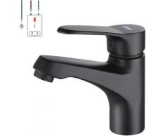 Schwarz Niederdruck Wasserhahn Bad Armatur aus Edelstahl 304, Niederdruck Waschtischarmatur mit