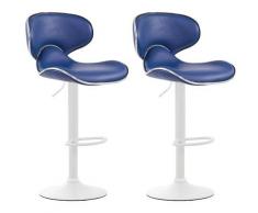 2er Set Barhocker Las Vegas V2 Kunstleder-blau-Weiß