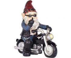Gartenzwerg Motorrad Zwerge für den Garten, 13.3cm x 13cm Gartenzwerg Statue Wasserdicht
