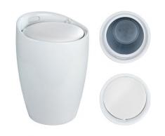 WENKO Bad Sitz Hocker Wäsche Korb Truhe Aufbewahrungs Box Stauraum Weiß CANARO - weiss