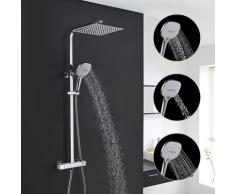 Duschsystem mit Thermostat Aufputz Regendusche Set Brausegarnitur Duscharmatur thermostat mit