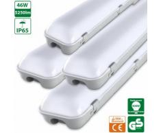 4er LED Feuchtraumleuchte 120CM, led Deckenlampe 46W 5250lm (115Lm/W) IP65 Wasserfest Wannenleuchte