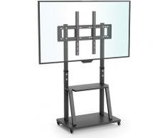 Tv Ständer mit Rollen, tv Standfuss Universal Mobil Wagen, Höhenverstellbar Extra Stabil